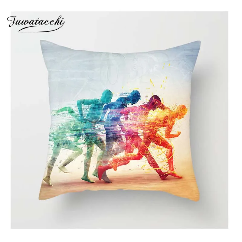 

Fuwatacchi Running Style Cushion Cover The Walking Dead Rick Runner Sunrise Printed Pillow Cover Decorative Pillows For Sofa Car