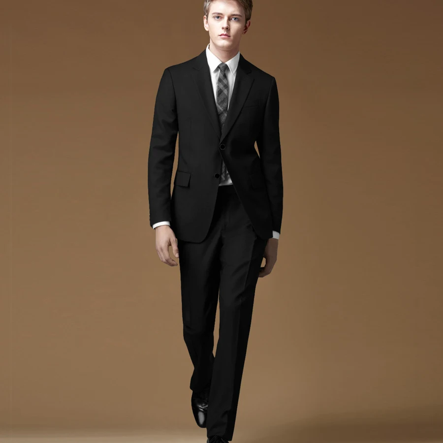 Bespoke Business Suit Slim Fit for Men Wedding Suit Groom Tuxedos Classic Black Formal Suits 2 Pieces (Jacket+Pants) 2018 New Bespoke Business Suit Slim Fit for Men Wedding Suit Groom Tuxedos Classic Black Formal Suits 2 Pieces (Jacket+Pants) 2018 New