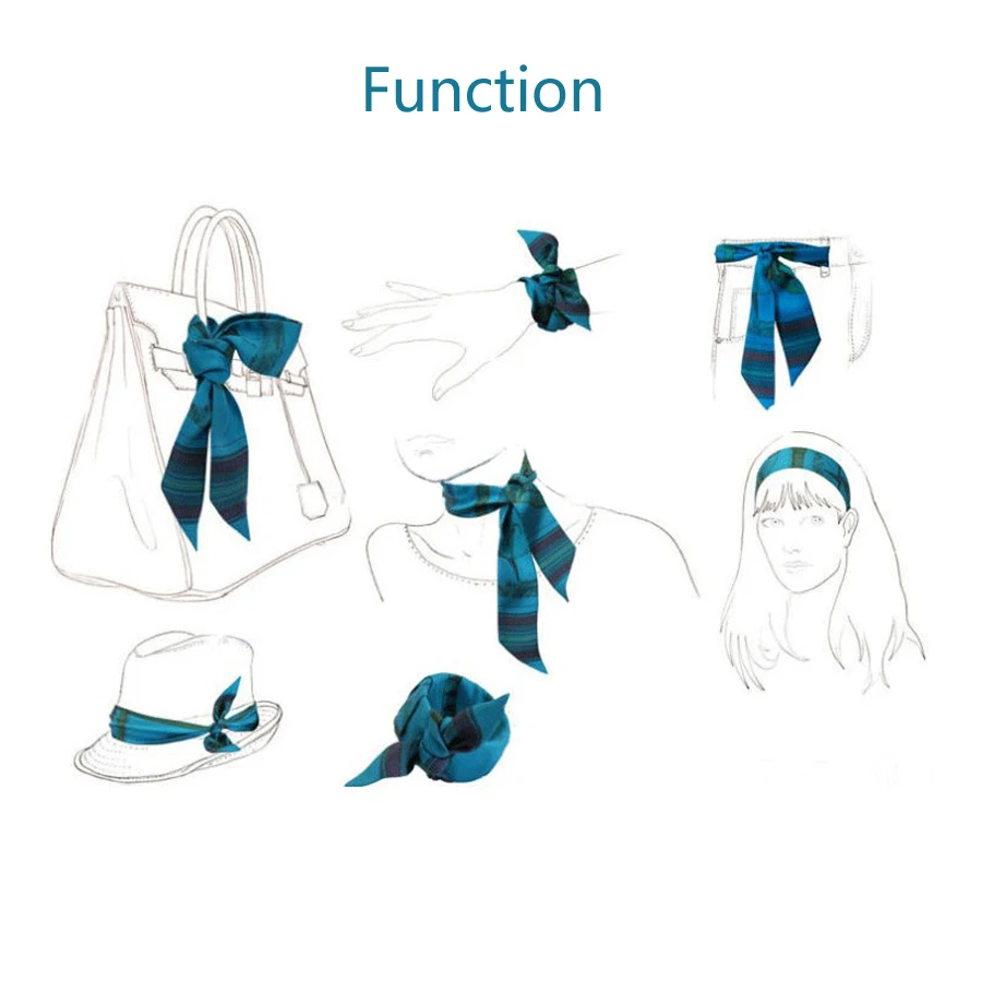2019HOT Korean FASHION women silk scarf print animal hair scarf neckerchief hand bag scarfs for girl ladies silk neck scarves