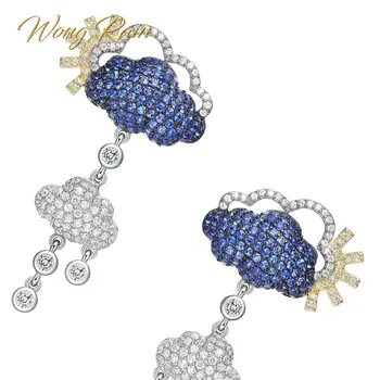 

Wong Rain Cute 925 Sterling Silver Natural Spinals Drop Dangle Cloud Sky Ear Studs Wedding Engagement Earrings Gift Wholesale
