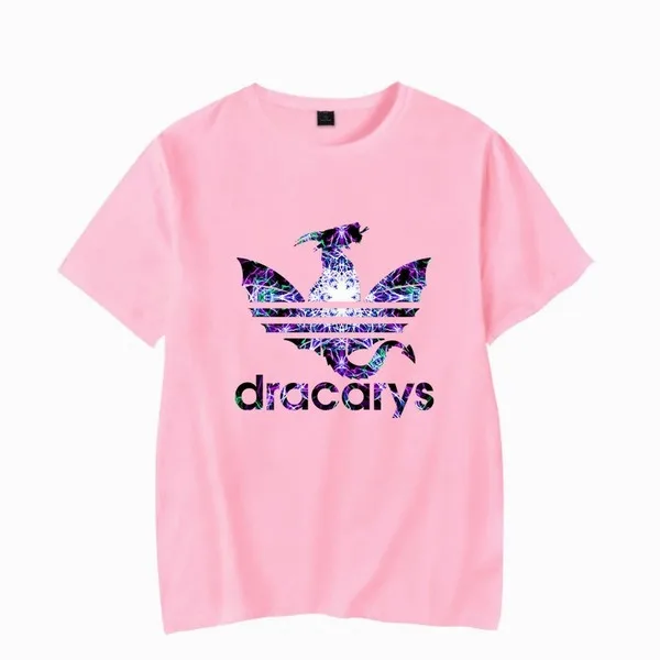 Tsingyi Dracarys футболка унисекс взрослые женские мужские шорты Летняя Игра престолов рубашка harajuku Винтаж Camisetas hombre футболка - Цвет: B5  pink