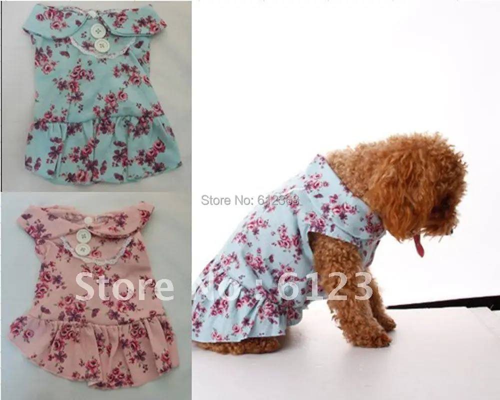 Pet Dog Puppy элегантное дизайнерское летнее платье с орнаментом из цветов Одежда все Sz
