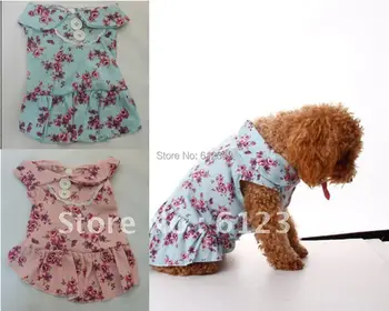 

Pet Dog Puppy Elegant Design Summer Floral Blossom Dress Clothes Apparel All Sz
