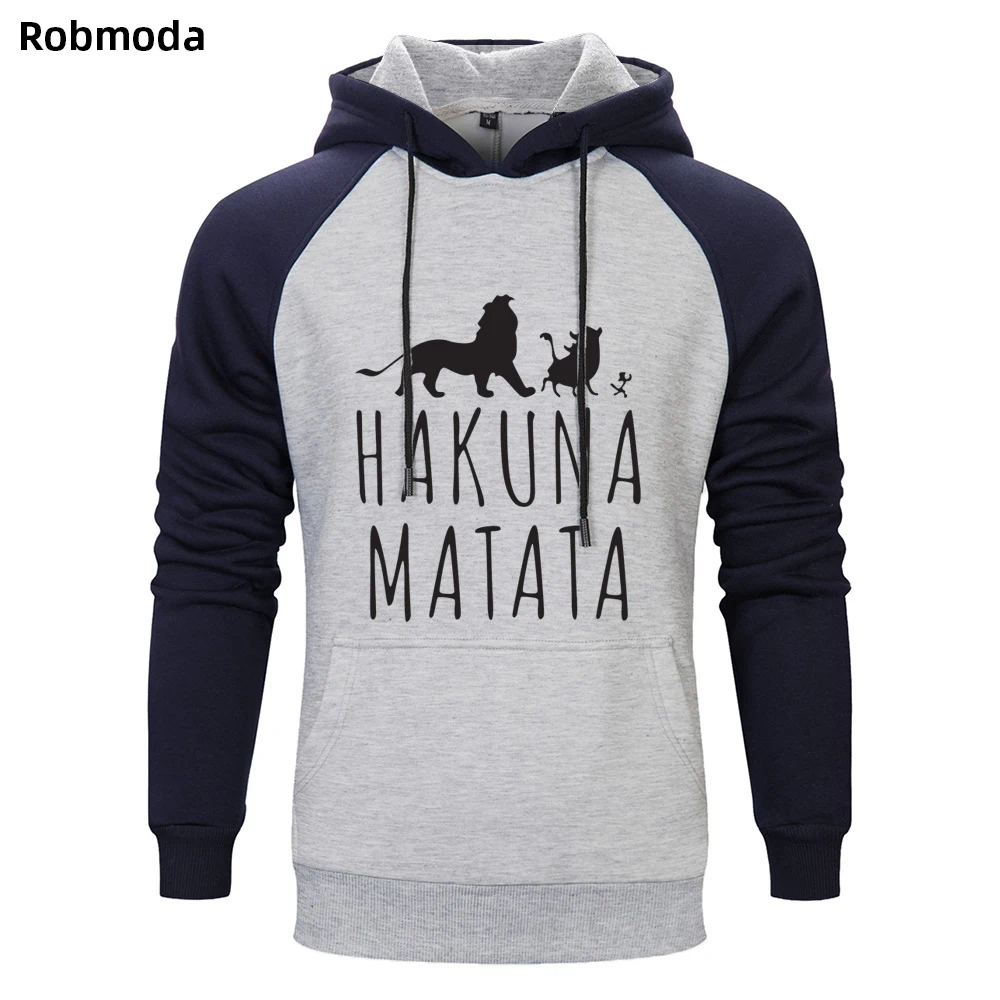 

2019 New Men's HAKUNA MATATA Hoodies Funny Print Streetwear Autumn Winter Fleece pullover Sweatshirt For Men's Sportswear Tops