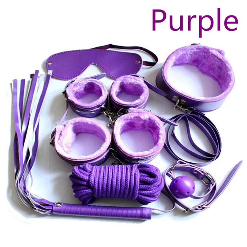 New arrival Leather Bondage Restraints Bdsm Set Funny Toy Slave Adult Love Games Sexy Mask Paddle Handcuffs Rope Bondage Kit