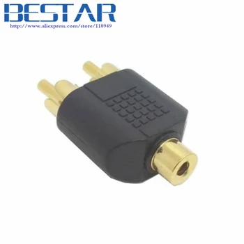 

3.5mm Stereo 3.5 Jack 3.5 Socket Female to 2 AV RCA Plug Male Audio extension Adapter adaptor Gold Plated