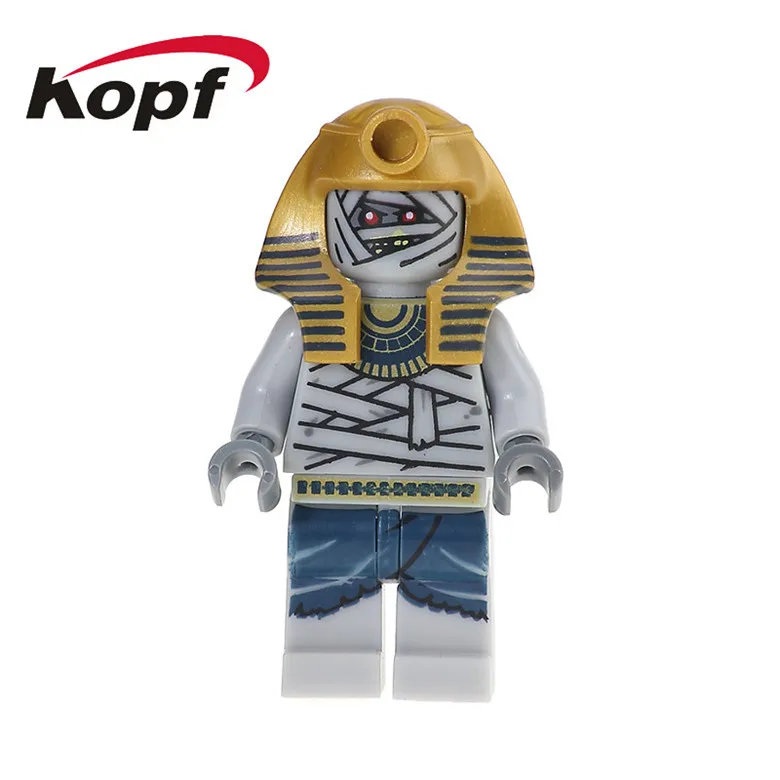 

50Pcs KL049 Super Heroes Mummy Warrior Golden Medieval Egyptian Atlantis Barbarian Model Building Blocks Best Children Gift Toys