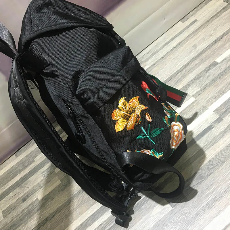  embroidered floral backpacks  kanken fashion women backpack casual canvas schoolbag for girls mochila male or female (6)