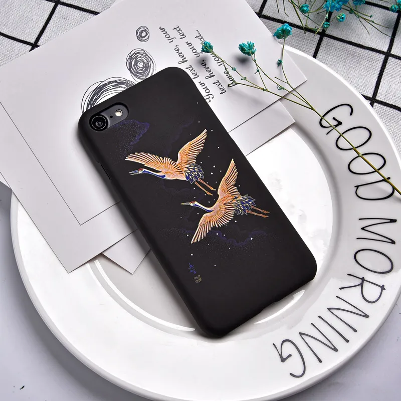 TOMKAS Animal Patterned Case For iPhone 7 6 6S Cases Cute Hard PC Cover Crane 5.5 Inch Phone Case For iPhone 7 6S 6 Plus (8)
