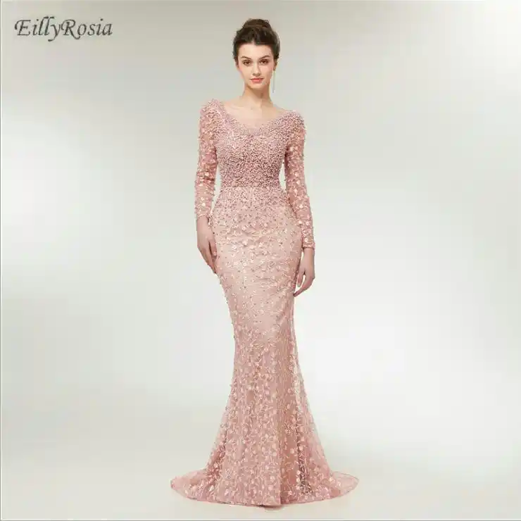 long sleeve gown design