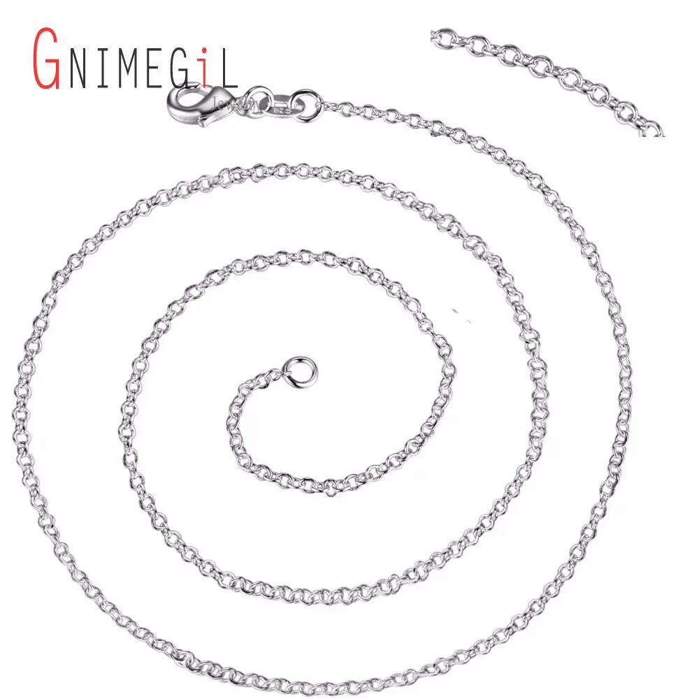 GNIMEGIL 5 шт./лот оптовая продажа Модные Цепочки Ожерелья 1 мм круглые базовые
