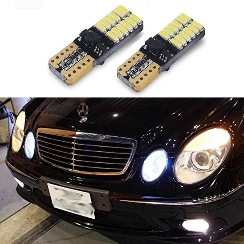 2x T10 W5W LED Bulbs Car Canbus Parking Clearance Light For Mercedes