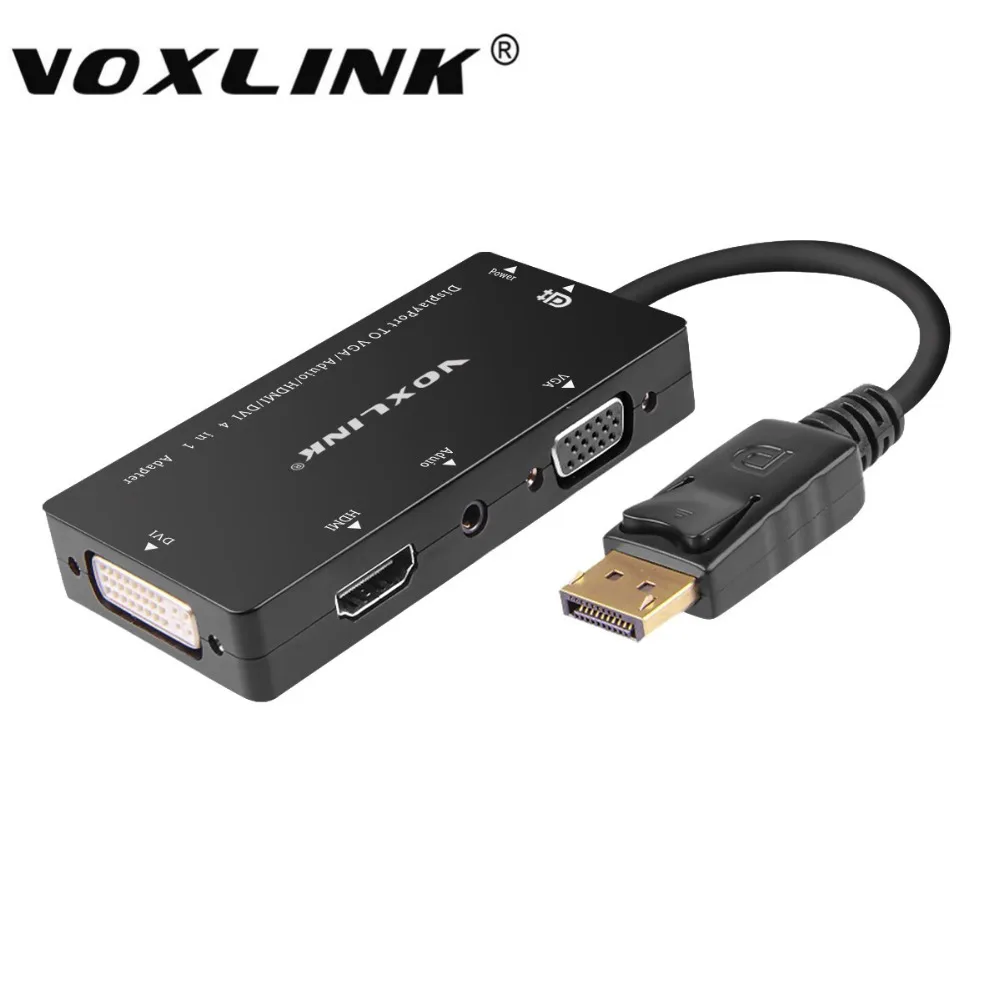 Voxlink1080p Дисплей Порты и разъёмы DP TO VGA/Aduio/HDMI/DVI конвертер Кабель-адаптер 4 в 1 разъем