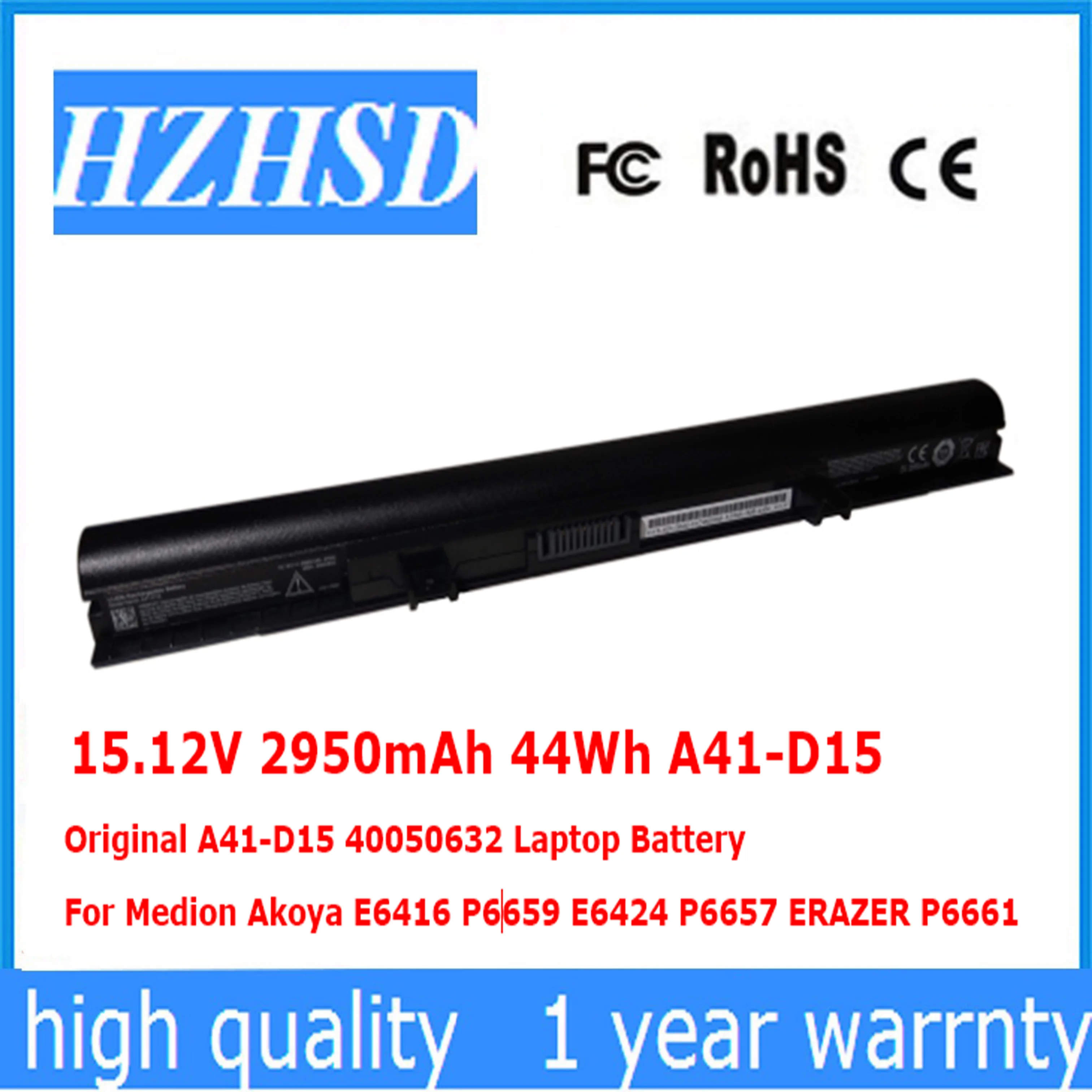 15 12 V 2950 мА/ч 44Wh A41-D15 оригинальный 40050632 ноутбук Батарея ДЛЯ Medion Akoya E6416 P6659 E6424 P6657 ERAZER