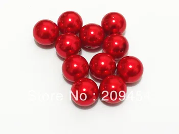

20mm 100pcs/lot Bright Red Chunky Round Imitation Pearl Acrylic Beads For Kids Jewelry Making