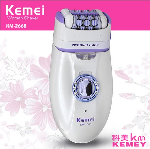 ФОТО KM-2668 New 2 in 1 Women Shave Wool Device Knife Electric Shaver Wool Epilator Shaving Lady's Shaver Female Care