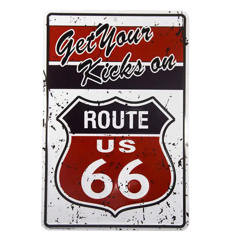 Metal Tin signs Gas Station US Route 66 Vintage Home Decorative Bar Pub Rustic Wall Plaque Garage Bar Diner