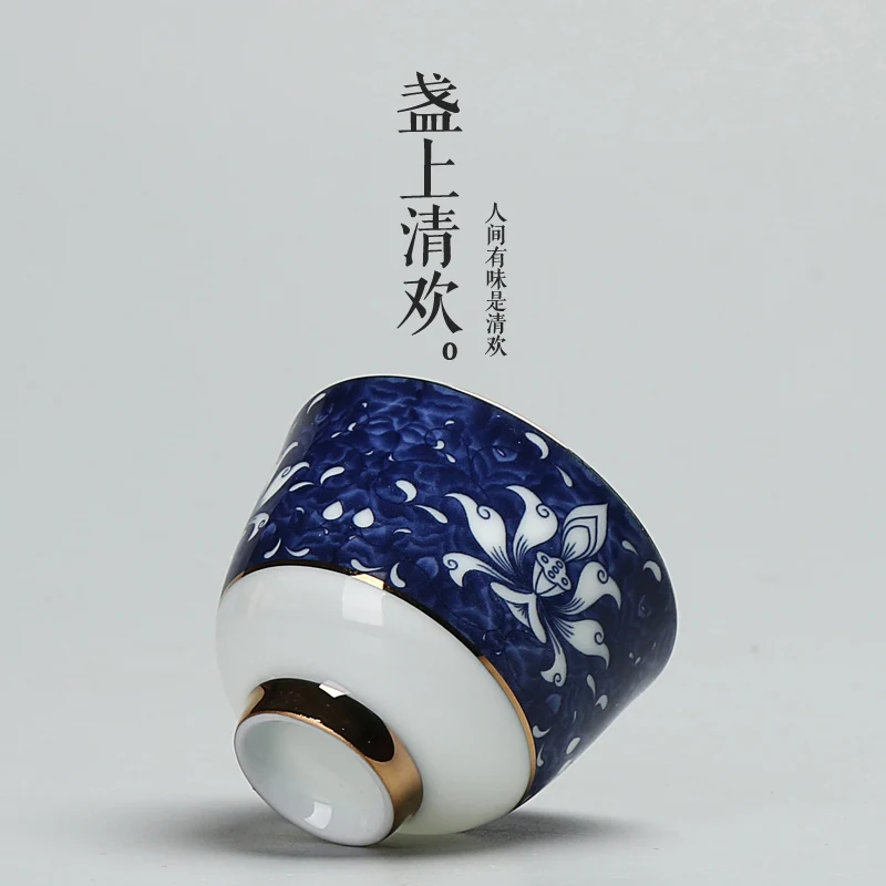 

Jingdezhen Blue And White Porcelain Teacups Bright And Smooth Thin Ceramics Kung Fu Tea Set Painted Phnom Penh Owner Cup
