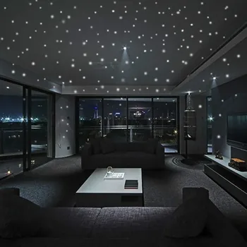 

HOT 407pcs Glow in the Round Dot Dark Star Stickers Luminous Vinyl Wall Stickers Like Star In The Night Romantic Party Birthday
