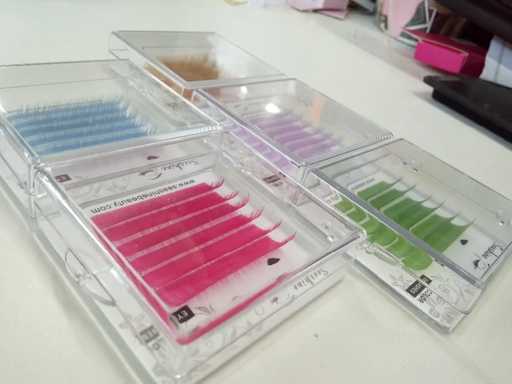 

Colorful Individual Lash 0.07 Thickness False Individual Lashes 5 Colors Eyelash Extension makeup Free shipping