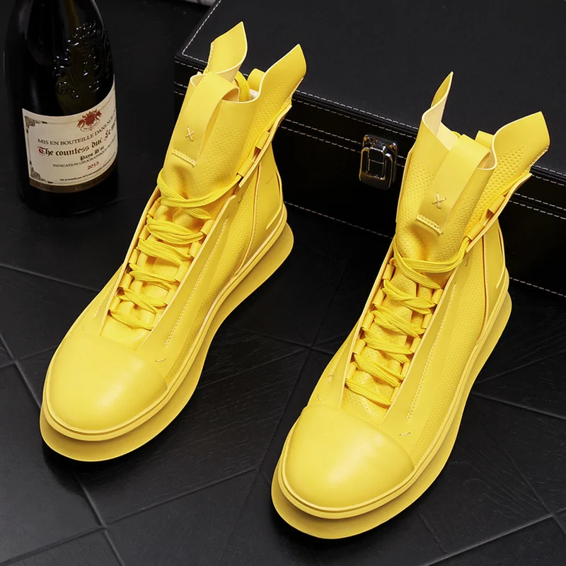 yellow high top cleats