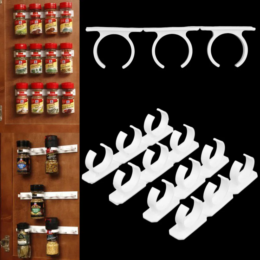 Home Use Plastic Spice Gripper Wall Rack Storage Holders