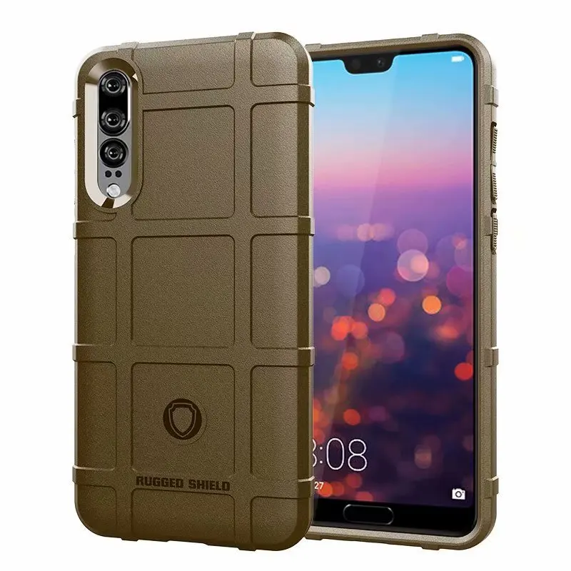 

Rugged Shield Military Shock Absorption Case for Huawei P20 Matte Ultra Thick rubber Full body Protective Case For Huawei P20Pro