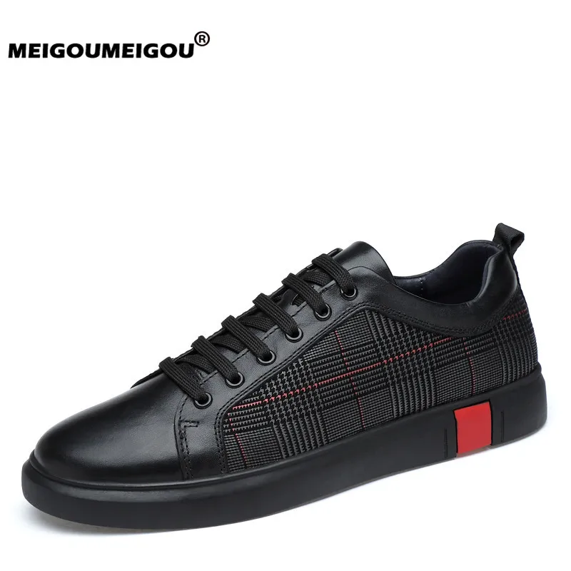 

Genuine Leather Shoes Men New Spring Sneakers Men Casual Shoes Black Flats Male Casual Leather Shoes Big Size Zapatos De Hombre