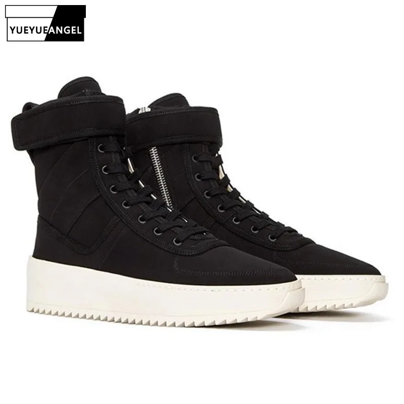 2019 Brand Men Fashion High Top Skateboard Shoes Antiskid Thick Platform Genuine Leather Military Male Casual Streetwear | Обувь