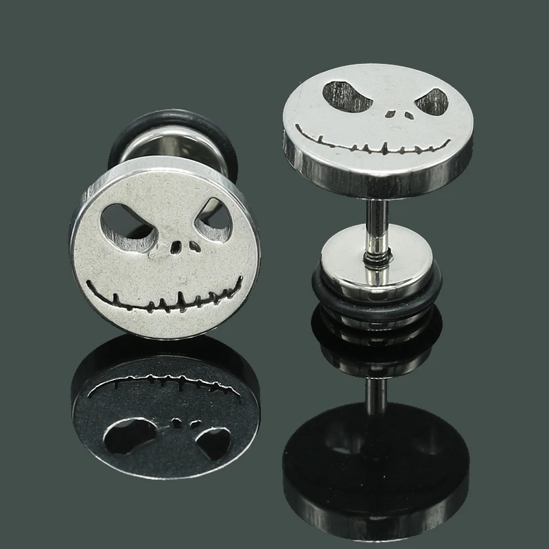 1 Пара Хирургическая сталь кошмар пирсинг в стиле панк серьги женские мужские серьги модные серьги-гвоздики