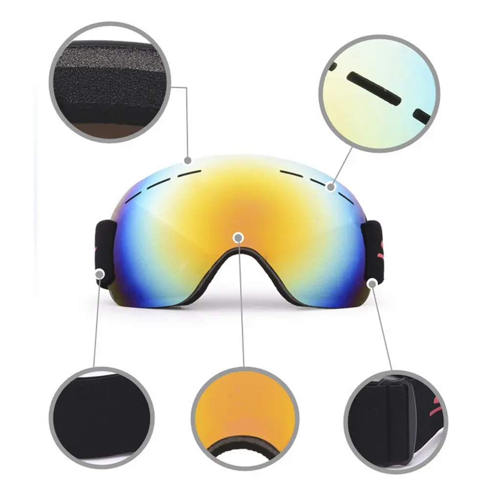 تزلج نظارات مزدوجة طبقات UV400 مكافحة الضباب كبيرة قناع للتزلج نظارات التزلج للجنسين الثلوج على الجليد نظارات