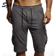 Sfit для мужчин Летние повседневное пляжные шорты одноцветное цвет эластичный шнурок на талии Короткие Штаны Бег шорты для женщин тренировочная спортивная одежда