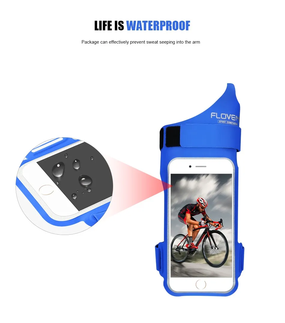 FLOVEME спортивный нарукавник водонепроницаемый чехол для телефона для Xiaomi Redmi 4x note 4 4a mi5 mi6 mi7 чехол для бега ручная сумка-повязка на руку Capa