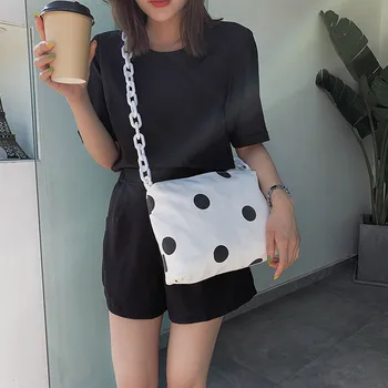 

Bags For Women 2019 Fashion Wild Simple Messenger Bag For Grils Canvas Dot Large Capacity Shoulder Tote Handbag Student Bag K603