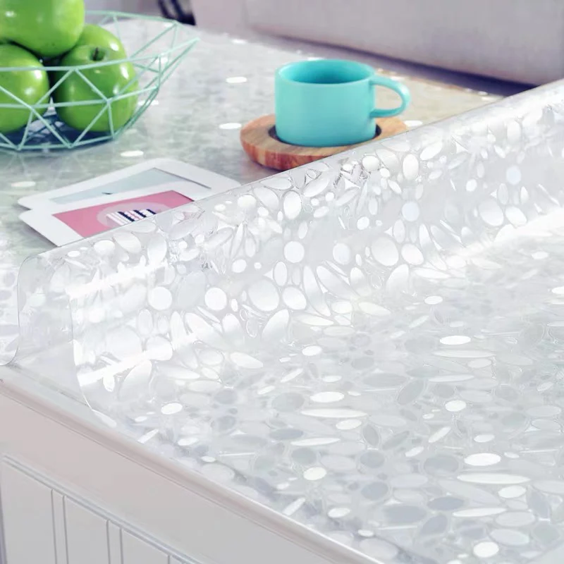  BALLE PVC Waterproof Table Cloth Protector Desk Pad Soft Glass Dining Tablecloth Transparent Anti-s