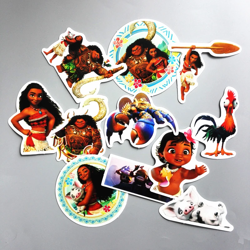 11 шт./лот Moana Maui Waialik Heihei стикер для автомобильного ноутбука велосипеда рюкзак