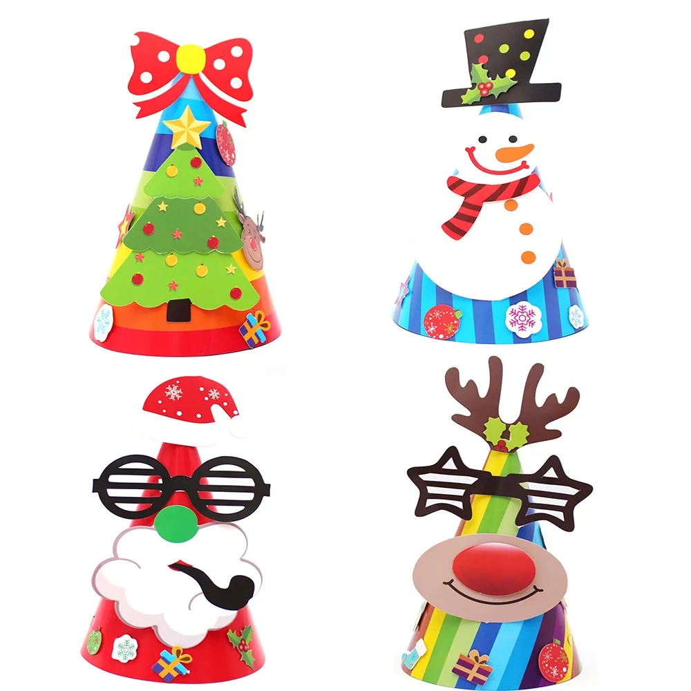 

Christmas Decorations Cartoon Children Christmas Hat Cardboard Children Hat