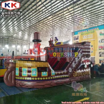 

26.66ft Pirate Ship Theme Inflatable Castle Playgrounds , Large Inflatable Bouncy Slide For kids
