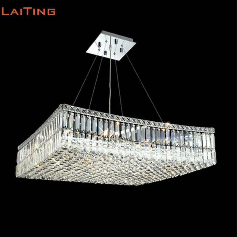Laiting Lighting W 80 см квадратная хрустальная люстра K9 Дешевая современная стальная