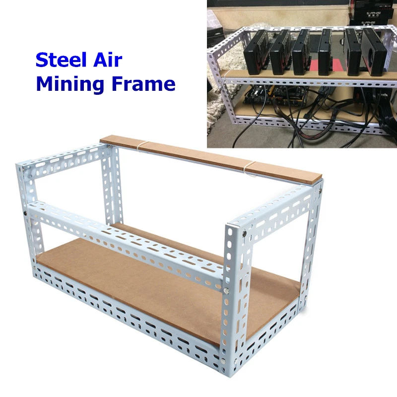 

New Arrival 2018 Steel Coin Open Air Miner Mining Frame Steel Crypto Coin Open Rig Case up to 6 GPU ETH BTC Ethereum Machine