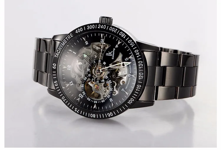 Мужские часы s IK, модные механические часы со скелетом, автоматические мужские часы из нержавеющей стали, наручные часы, Montre Homme