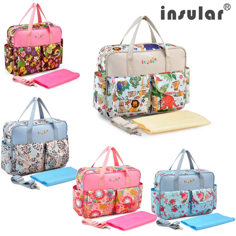 

Insular Baby Diaper Bag Large-Capacity Multifunctional Shoulder Handbag For Baby Maternity Bag Fashion Stroller Nappy Mommy Bag