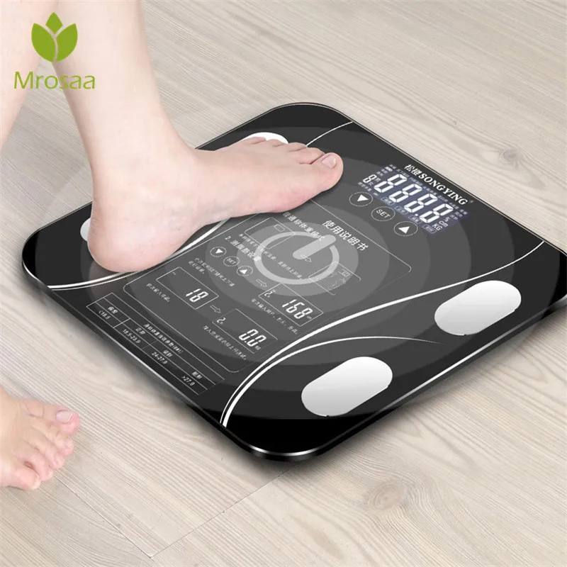 Умные весы BMI для тела, цифровой Вес человека, напольные весы, ЖК-дисплей, индекс тела, электронные весы, Товары для ванной