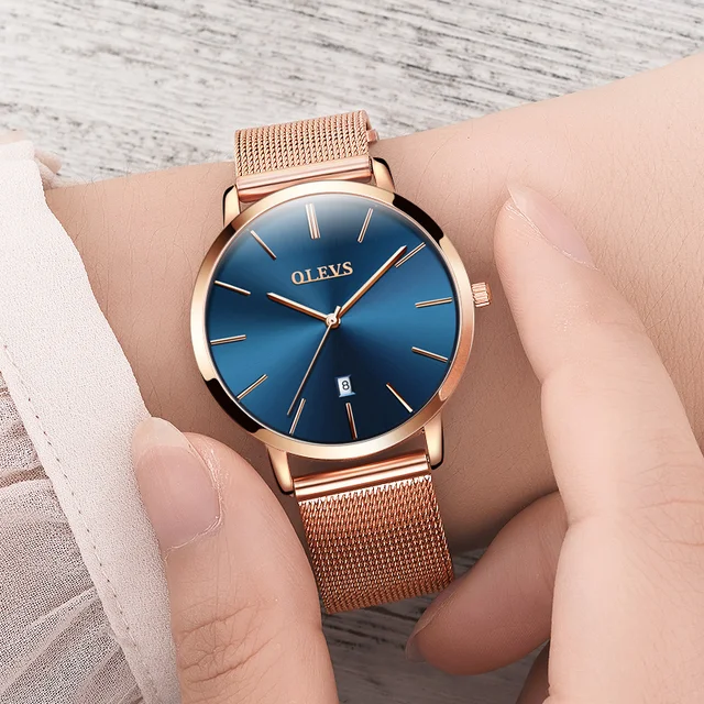 OLEVS women watches Luxury Brand ultra thin watch women Rose gold Milan steel qu OLEVS women watches Luxury Brand ultra thin watch women Rose gold Milan steel qu