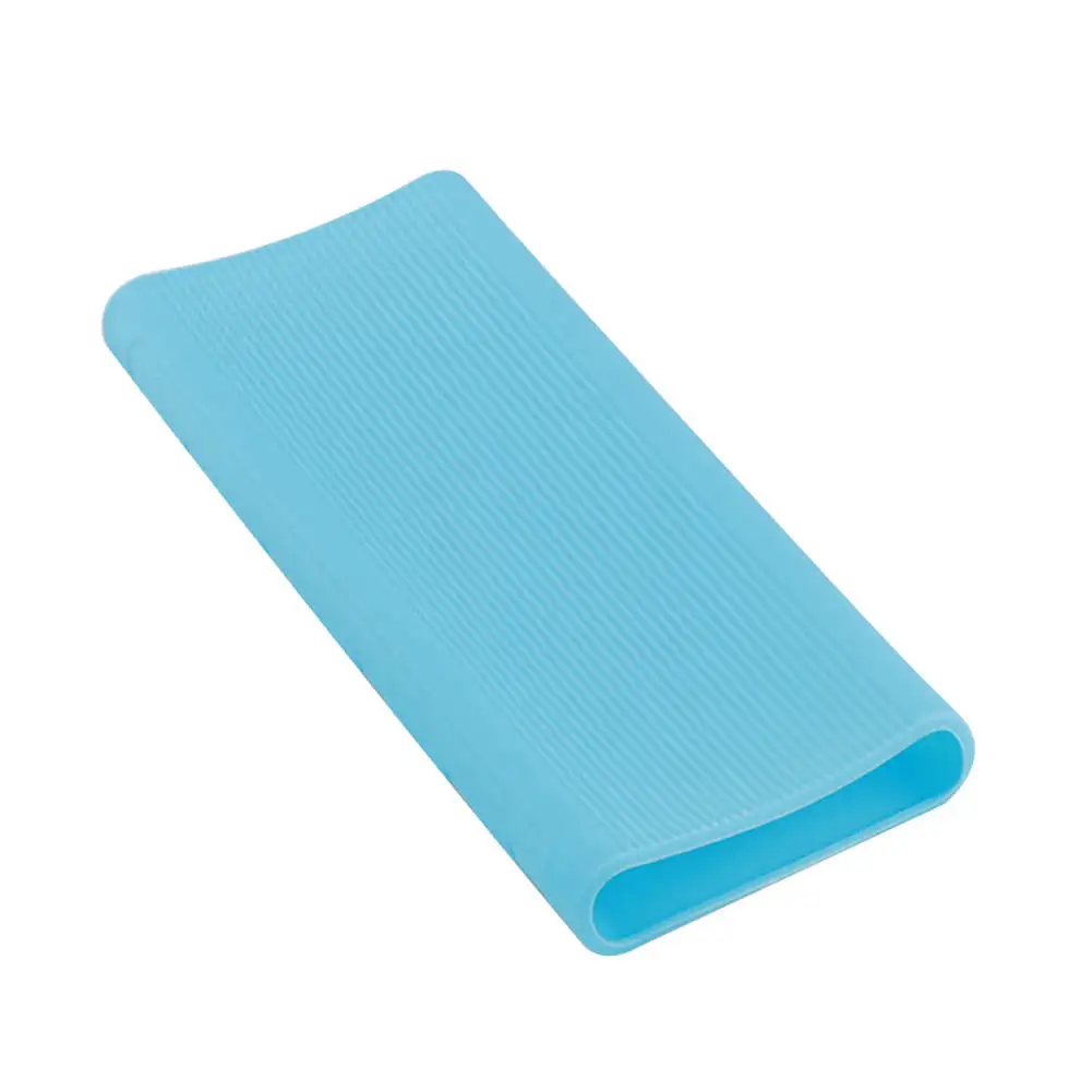Blue Силиконовый чехол для Xiaomi power Bank, новинка 2 поколения, 10000 мАч, PLM09ZM, резиновая оболочка, чехол, сумки для портативного внешнего аккумулятора - Цвет: Blue