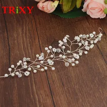TRiXY H99 Стразы Жемчуг Свадебные аксессуары для волос свадебный головной убор жемчуг бисерный волос жемчужный гребень аксессуар для волос