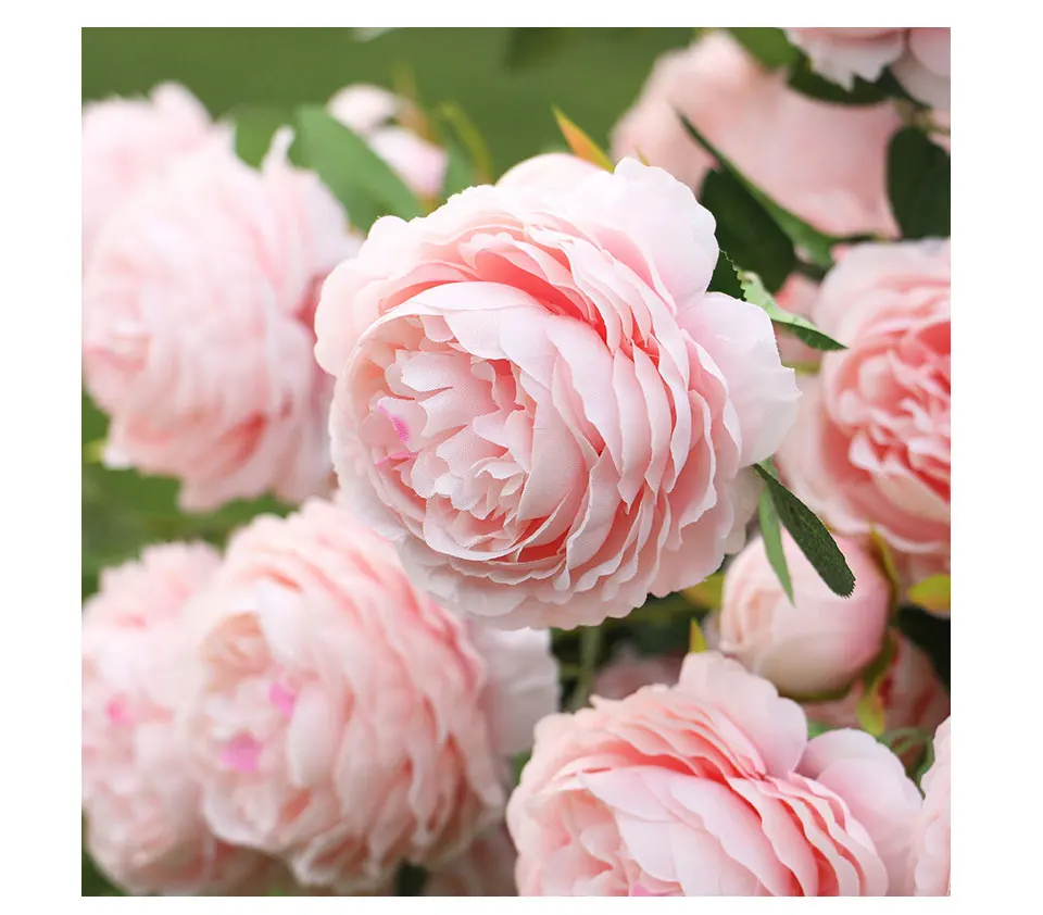 Artificial Flowers 3 Heads White Yellow Peonies Silk Flowers Peony Artificial Flower Wedding Decor for Home Peonies Color_09