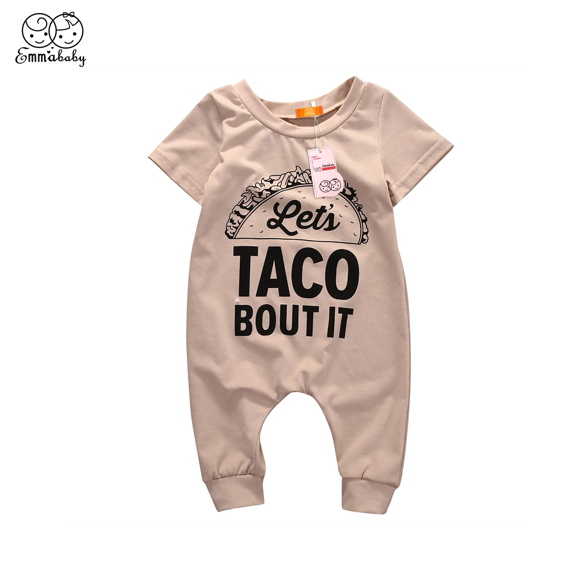 

Summer New Cute Kids Baby Boys Girl Short Sleeve Letter Print Rompers Warm Infant Jumpsuit Cotton Lovely kid Clothes Outfit