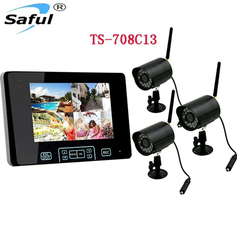 Free Shipping 7 inch TFT LCD Digital 2.4GHz touch Button Wireless