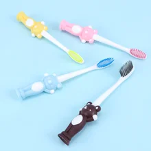 4 шт./компл. детские мягкие мягкой Зубная щётка для детей зубов с мультипликационным принтом в виде мультяшных медведей и обучение зубные щетки Детские зубная щетка